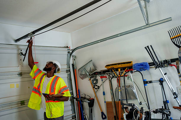 Professional Garage Door Panel Replacement technician working in Slope County County, ND